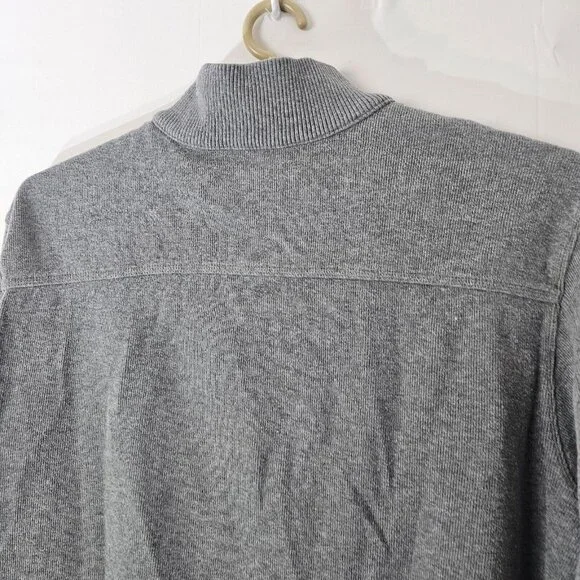 Eddie Bauer Sweater Mens XL Gray 1/4 Button Cotton Pullover Sweatshirt - Picture 10 of 12